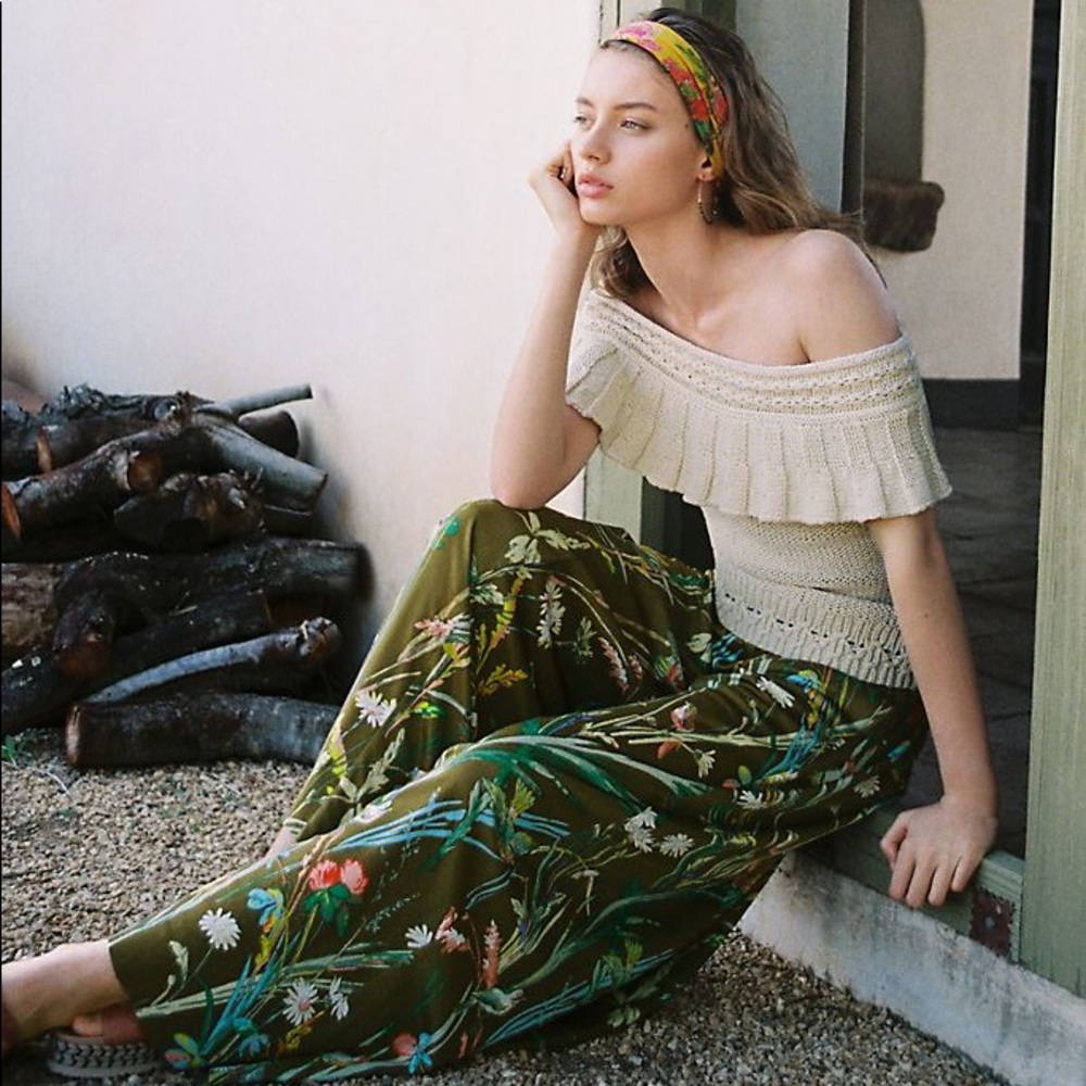 Anthropologie Maeve Shiloh Knit Wide-Leg Pants